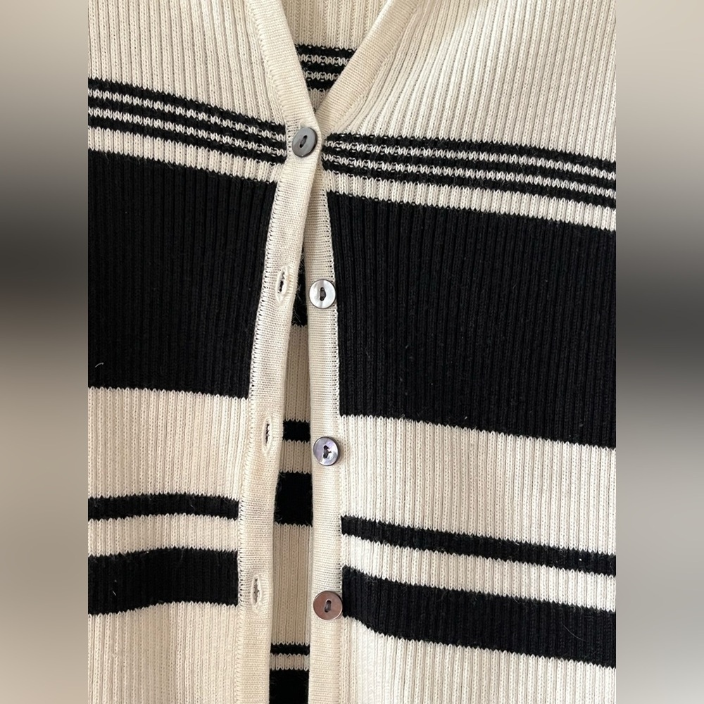 Worthington essentials Black & White Ribbed Sweater Women’s Size Large - Picture 8 of 14